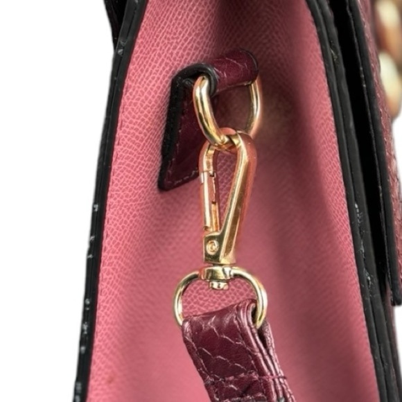 Aldo Burgundy Wine Leather Bag Structured Top Handle / Shoulder Bag / Crossbody - Picture 6 of 16